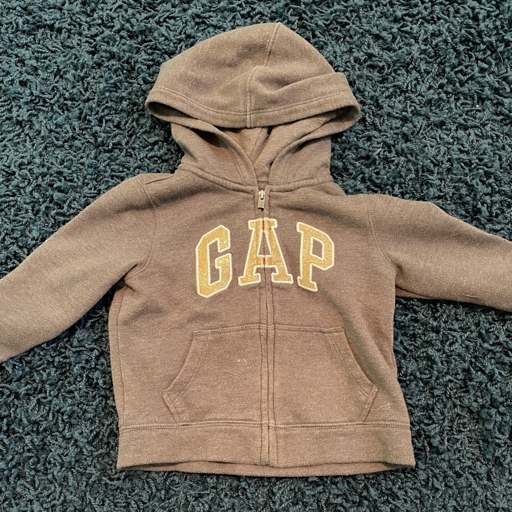 Grey and Gold GAP zip up hoodie